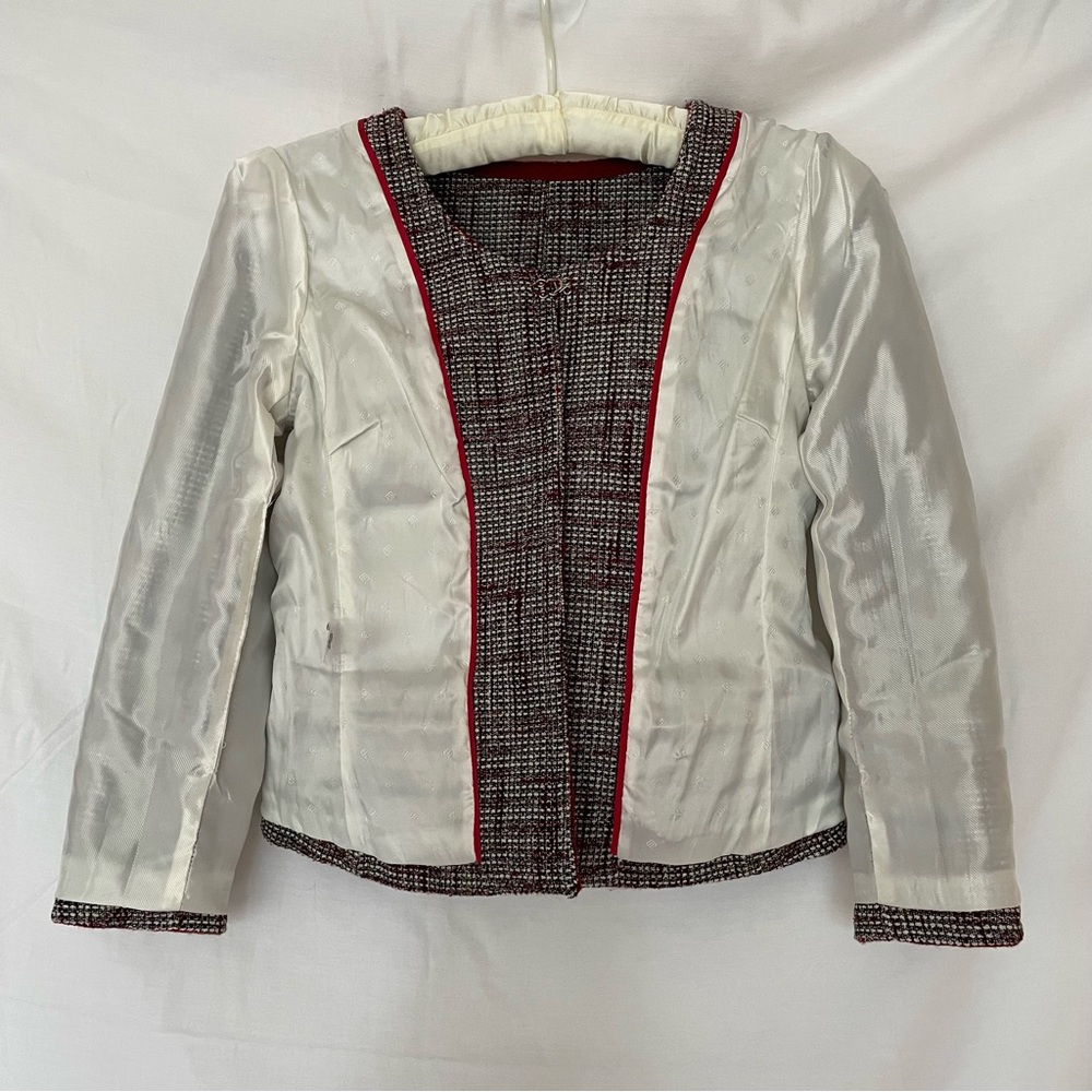 Banana Republic Red Tweed Cropped Blazer - Picture 12 of 16